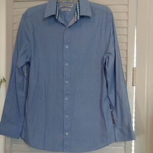 Men's Nick GrahamLight Blue And White Dress Shirt